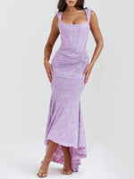 Load image into Gallery viewer, Women's Mother of the Bride Dresses Corset Bodice Jacquard Lace Mermaid Midi
