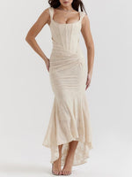 Load image into Gallery viewer, Women's Mother of the Bride Dresses Corset Bodice Jacquard Lace Mermaid Midi
