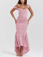 Load image into Gallery viewer, Women's Mother of the Bride Dresses Corset Bodice Jacquard Lace Mermaid Midi
