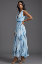 Load image into Gallery viewer, Elegant Mother of the Bride Dresses for Women with Pleated Floral V-Neck Midi Formal Wedding Guest Style
