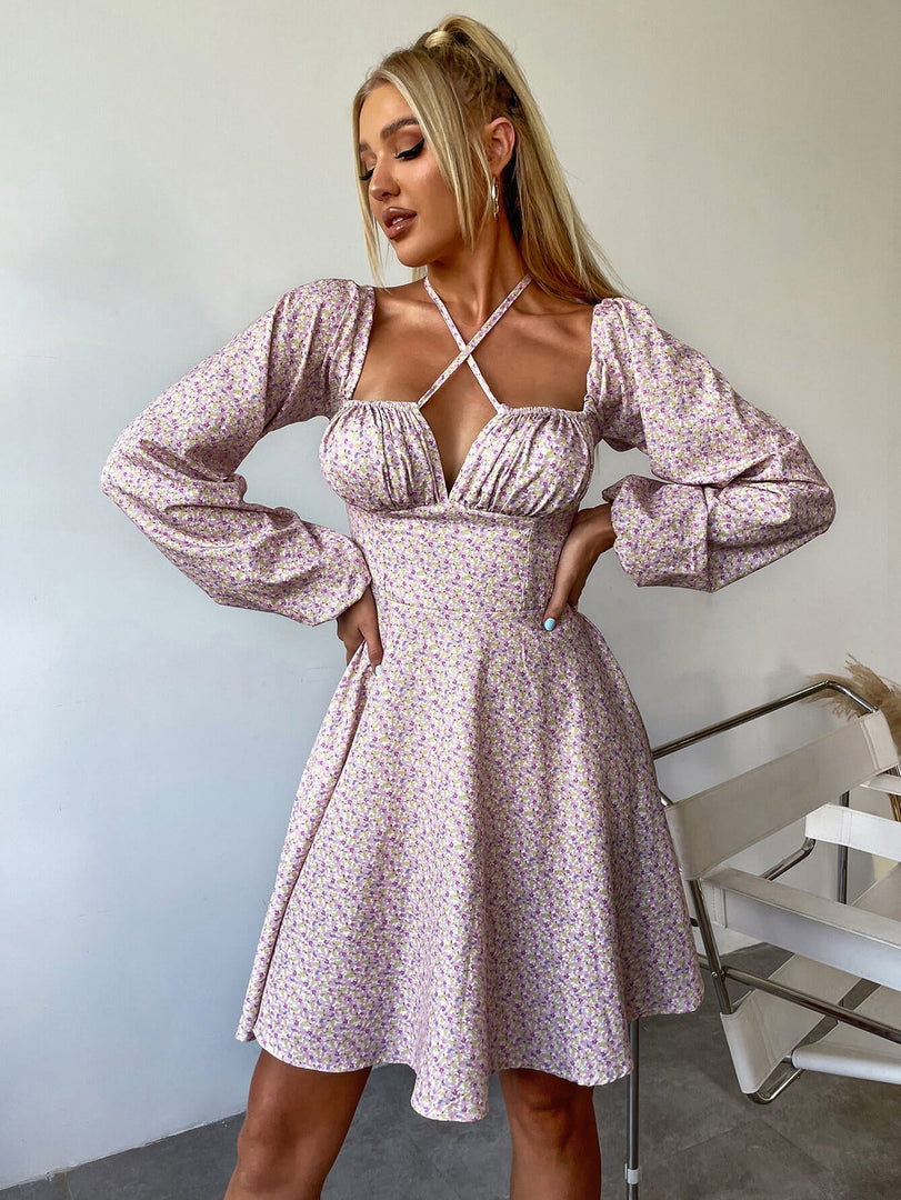 Tie Front Ditsy Floral Dress | Wedding Guest Dress, Vacation Dress