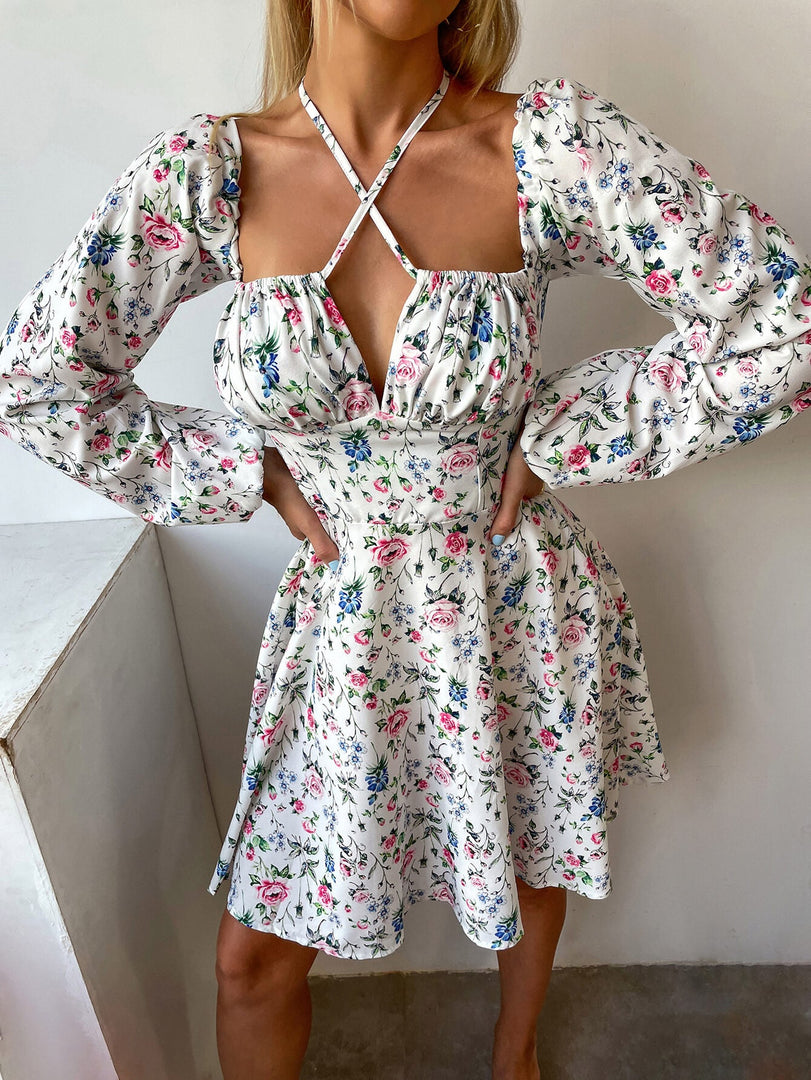 Tie Front Ditsy Floral Dress | Wedding Guest Dress, Vacation Dress