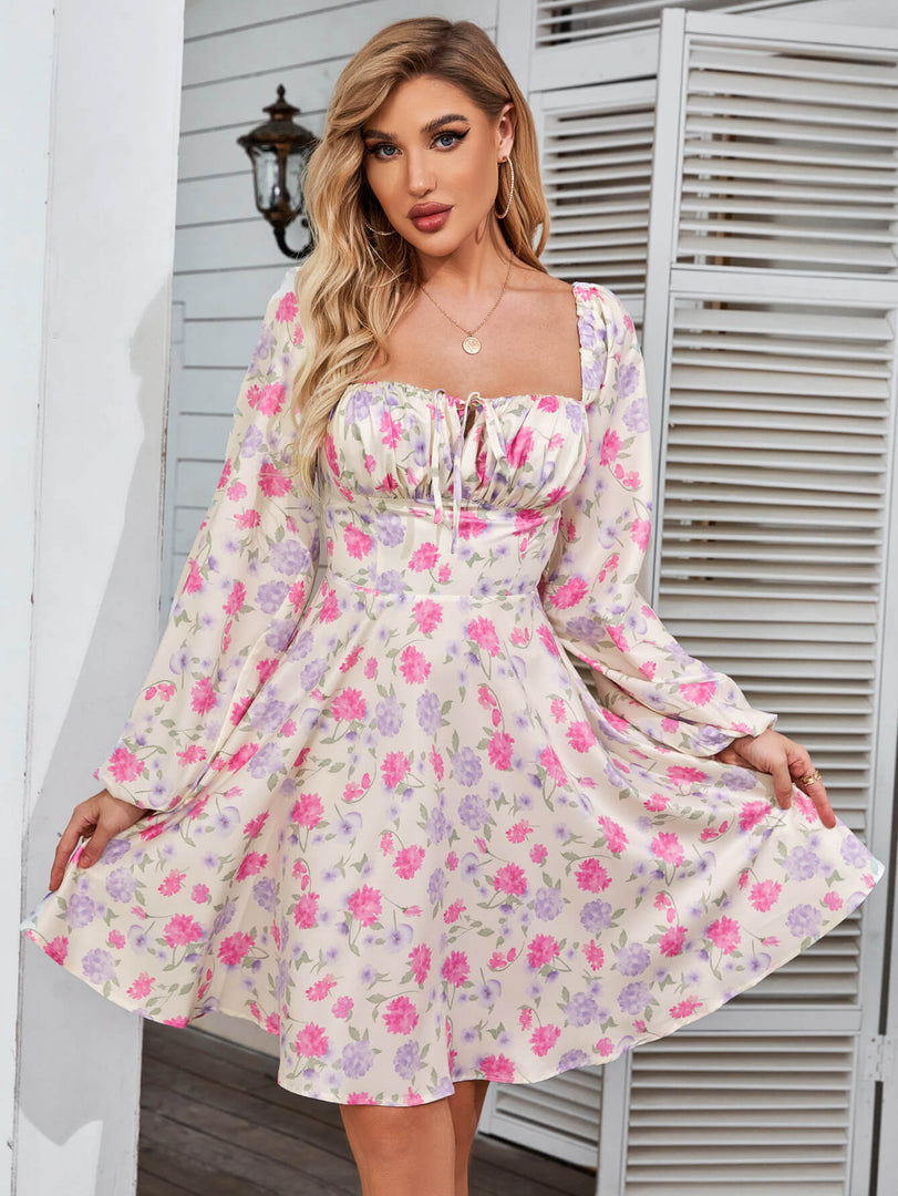 Tie Front Ditsy Floral Dress | Wedding Guest Dress, Vacation Dress
