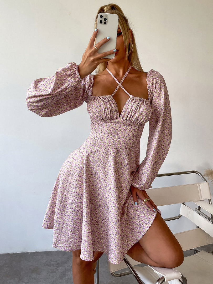 Tie Front Ditsy Floral Dress | Wedding Guest Dress, Vacation Dress