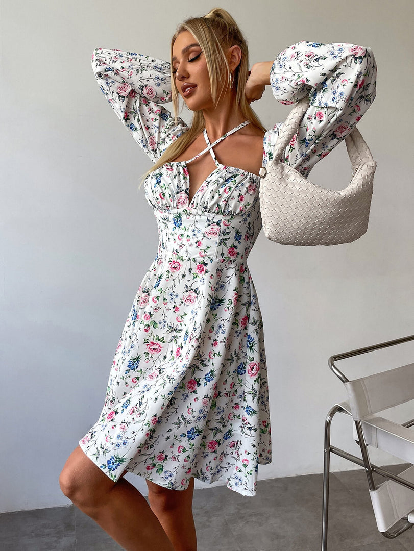 Tie Front Ditsy Floral Dress | Wedding Guest Dress, Vacation Dress