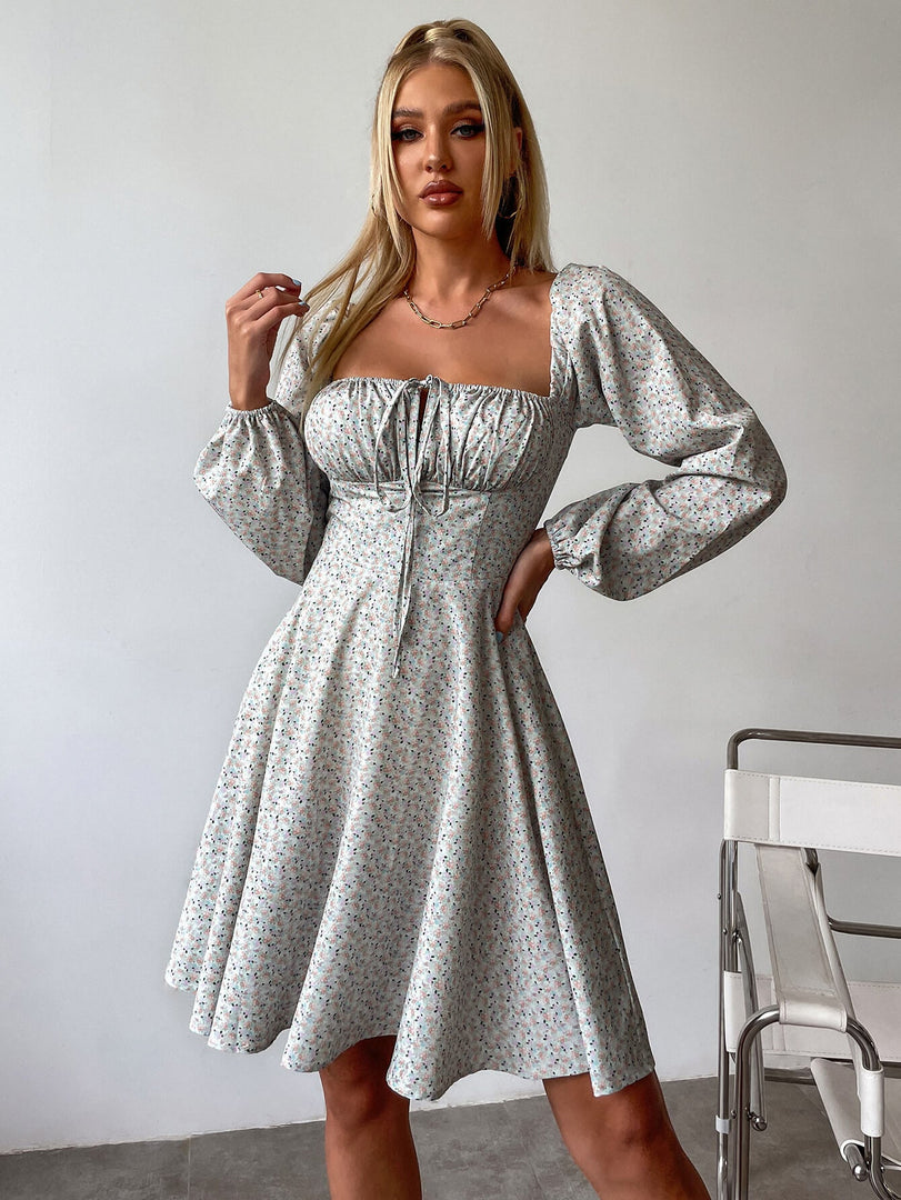 Tie Front Ditsy Floral Dress | Wedding Guest Dress, Vacation Dress