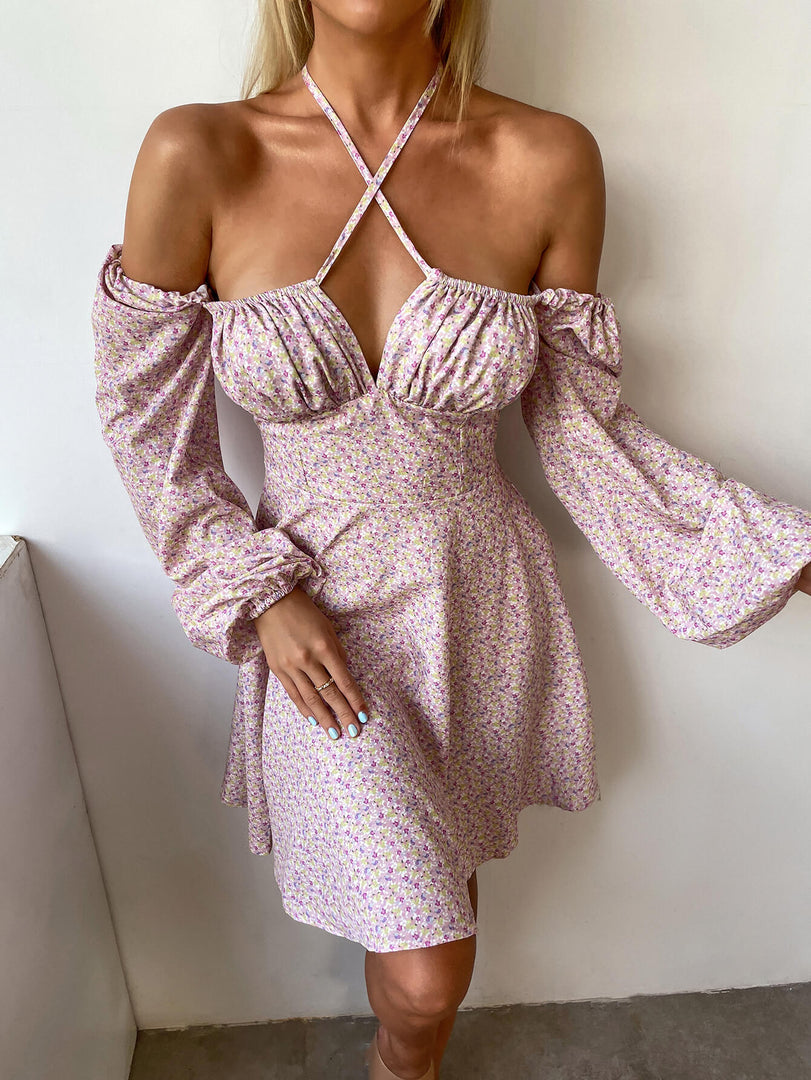 Tie Front Ditsy Floral Dress | Wedding Guest Dress, Vacation Dress