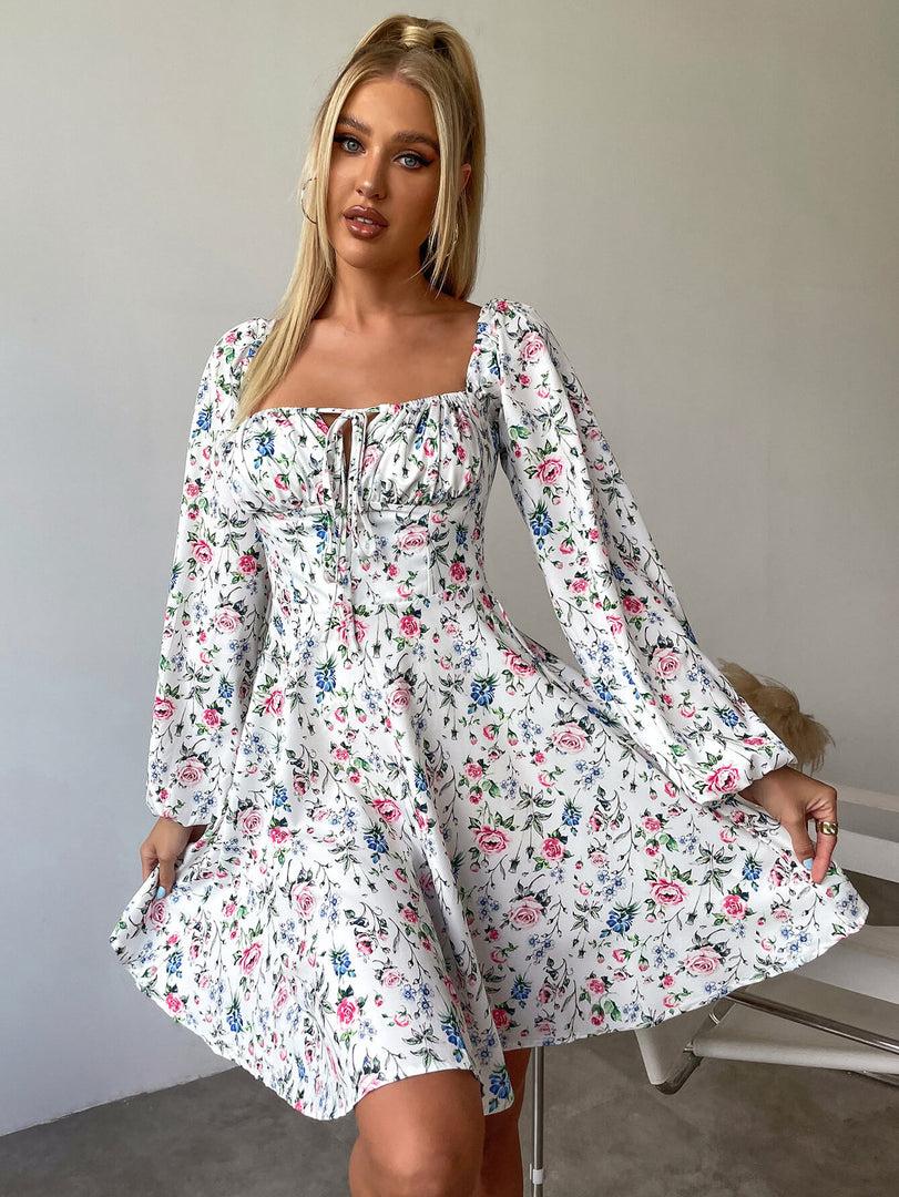 Tie Front Ditsy Floral Dress | Wedding Guest Dress, Vacation Dress