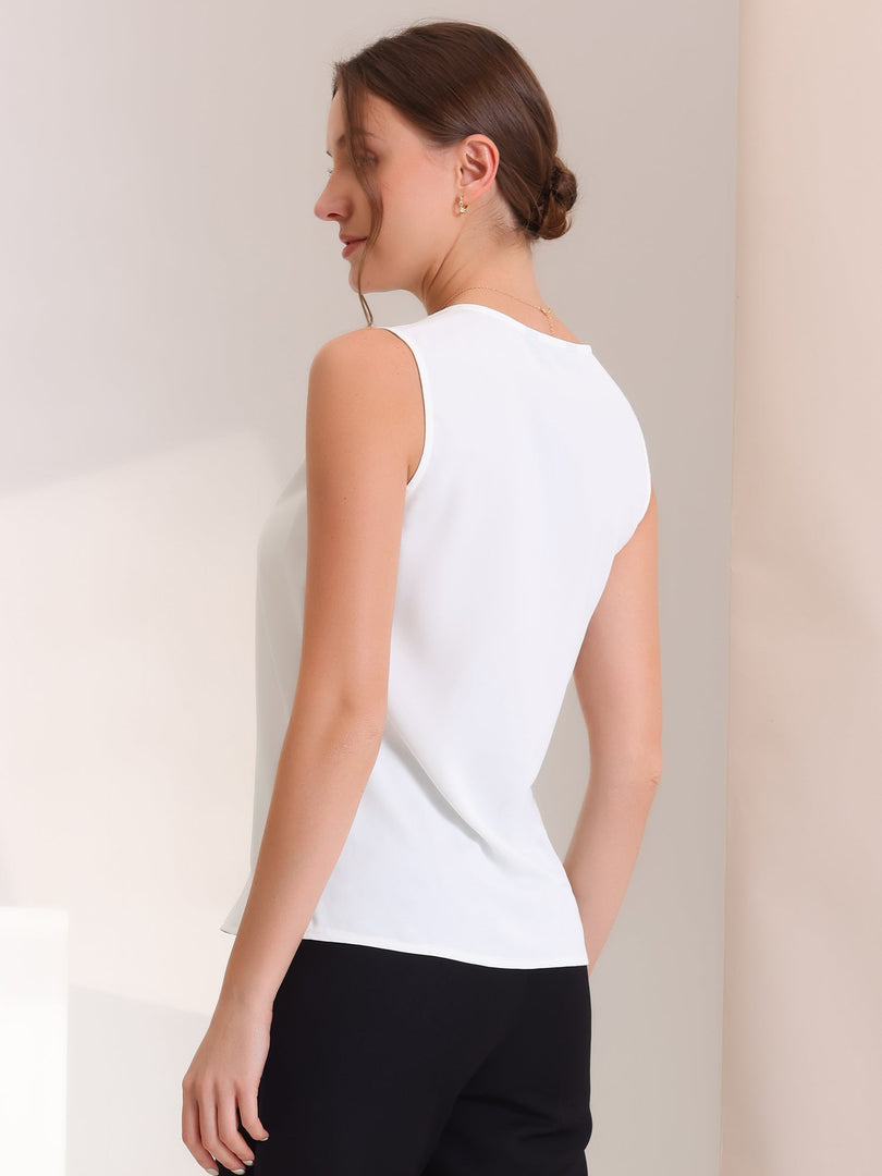 Women's Blouses V Neck Sleeveless Relaxed Flowing Tank Top Style