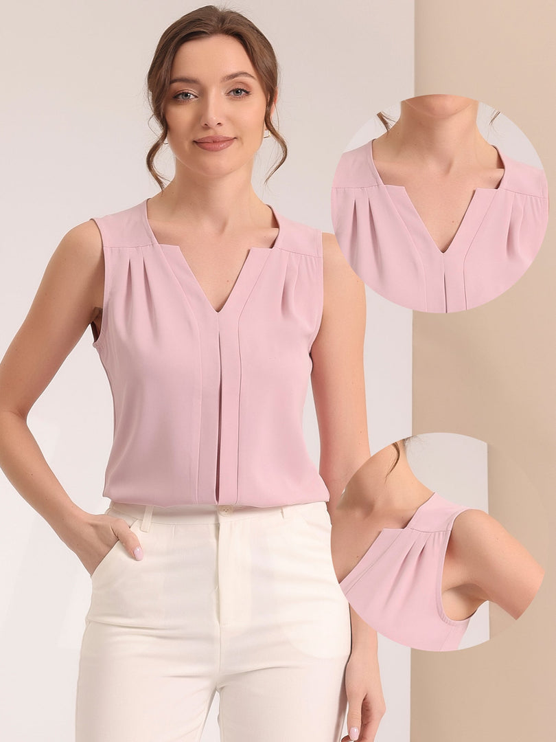 Women's Blouses V Neck Sleeveless Relaxed Flowing Tank Top Style