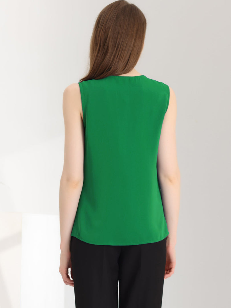 Women's Blouses V Neck Sleeveless Relaxed Flowing Tank Top Style