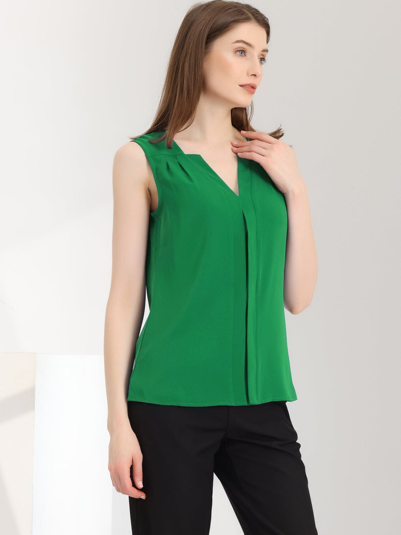 Women's Blouses V Neck Sleeveless Relaxed Flowing Tank Top Style
