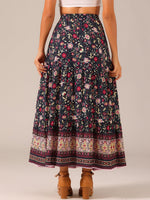 Load image into Gallery viewer, Women's Printed Maxi Skirt High Waist Side Slit Flowing
