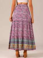 Load image into Gallery viewer, Women's Printed Maxi Skirt High Waist Side Slit Flowing
