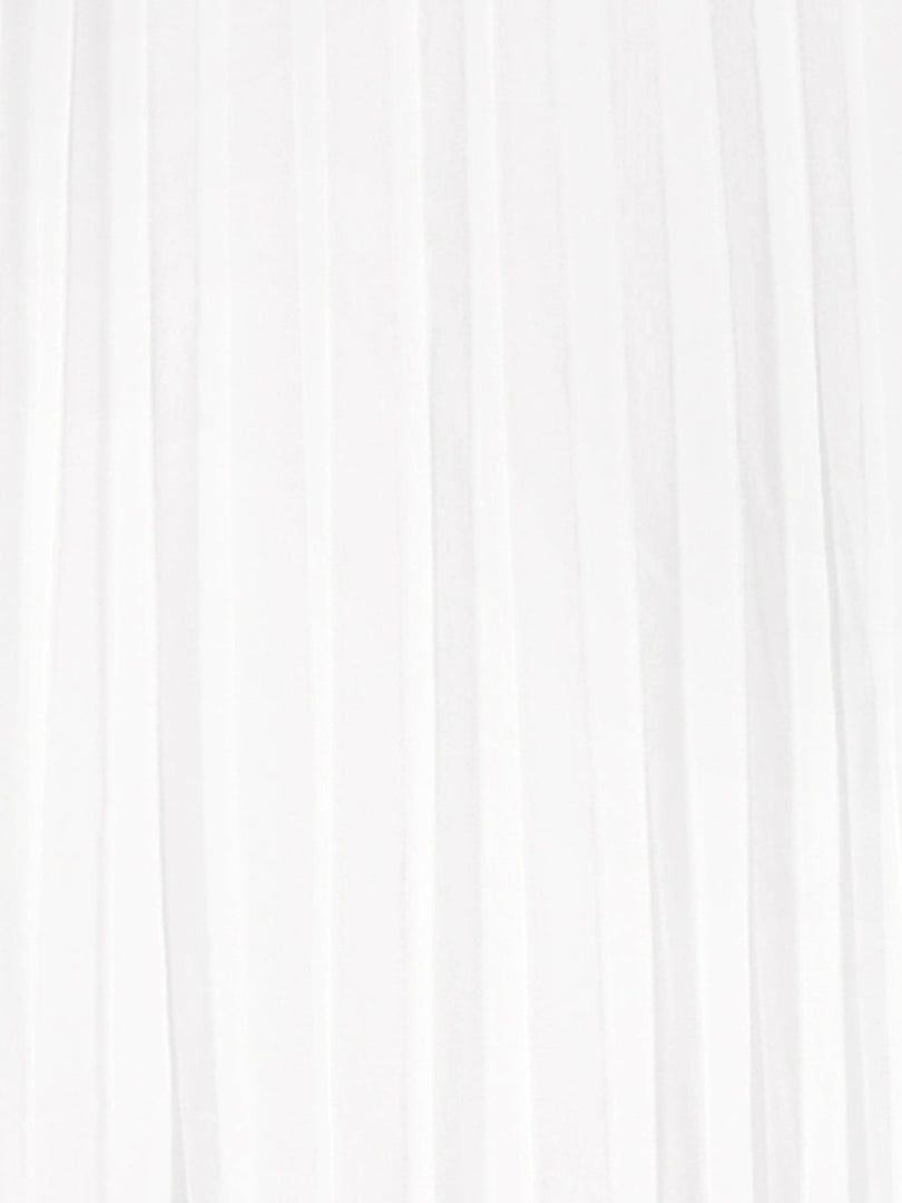 Women's White Mini Dress Cape Sleeve Pleated Flowing Style