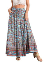 Load image into Gallery viewer, Women's Printed Maxi Skirt High Waist Side Slit Flowing

