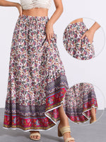 Load image into Gallery viewer, Women's Printed Maxi Skirt High Waist Side Slit Flowing
