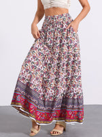Load image into Gallery viewer, Women's Printed Maxi Skirt High Waist Side Slit Flowing
