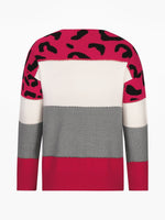 Load image into Gallery viewer, Women's Sweatshirt Leopard Print Color Block Crewneck Knit Style
