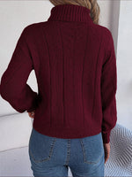 Load image into Gallery viewer, Women's Sweatshirt Turtleneck Cable Knit Long Sleeve Style
