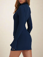 Load image into Gallery viewer, Women's Bodycon Dress Mock Neck Long Sleeve Ribbed Mini Style
