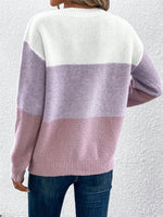 Load image into Gallery viewer, Women's Sweatshirt Color Block Crewneck Long Sleeve Knit Style
