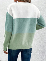 Load image into Gallery viewer, Women's Sweatshirt Color Block Crewneck Long Sleeve Knit Style
