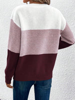 Load image into Gallery viewer, Women's Sweatshirt Color Block Crewneck Long Sleeve Knit Style

