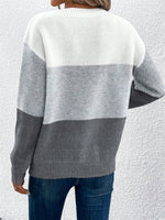 Load image into Gallery viewer, Women's Sweatshirt Color Block Crewneck Long Sleeve Knit Style
