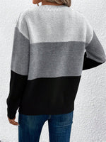 Load image into Gallery viewer, Women's Sweatshirt Color Block Crewneck Long Sleeve Knit Style
