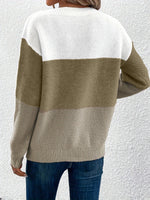 Load image into Gallery viewer, Women's Sweatshirt Color Block Crewneck Long Sleeve Knit Style
