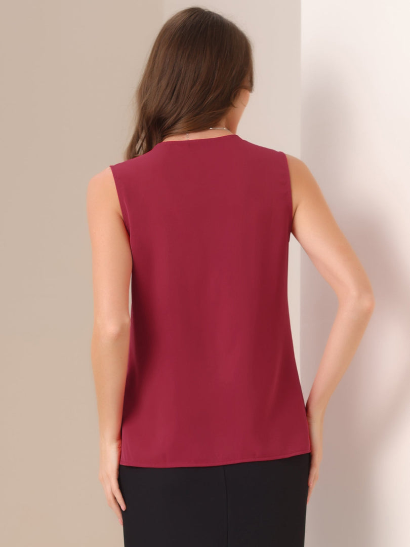 Women's Blouses V Neck Sleeveless Relaxed Flowing Tank Top Style