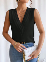Load image into Gallery viewer, Women's Blouses V Neck Sleeveless Wrap Relaxed Tank Top Style

