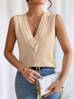 Load image into Gallery viewer, Women's Blouses V Neck Sleeveless Wrap Relaxed Tank Top Style
