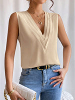 Load image into Gallery viewer, Women's Blouses V Neck Sleeveless Wrap Relaxed Tank Top Style
