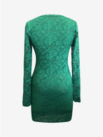 Load image into Gallery viewer, Women's Bodycon Dress V Neck Long Sleeve Lace Mini Style
