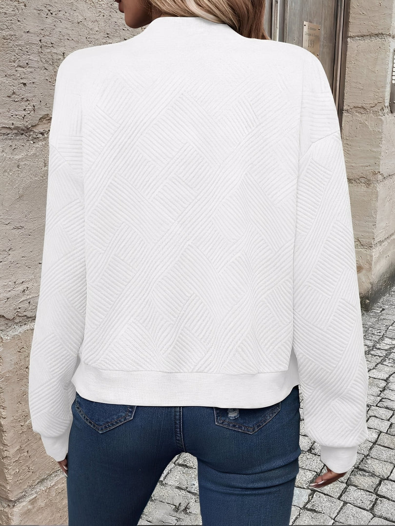 Women's Bomber Jacket Zip Front Waffle Knit Ribbed Trim Style