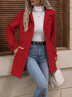 Load image into Gallery viewer, Women's Trench Coat Notch Collar Belted Waist Double Breasted Style
