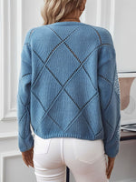 Load image into Gallery viewer, Women's Sequin Knit Sweater Crew Neck Diamond Pattern Sparkle Style
