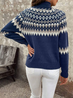 Load image into Gallery viewer, Comfortable Fair Isle Knit Sweater for Women with Turtleneck Long Sleeve Cozy Style
