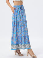 Load image into Gallery viewer, Women's Printed Maxi Skirt High Waist Side Slit Flowing
