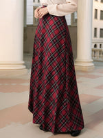 Load image into Gallery viewer, Women's Maxi Skirts Plaid Pockets A-Line Holiday Style
