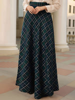 Load image into Gallery viewer, Women's Maxi Skirts Plaid Pockets A-Line Holiday Style
