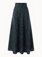 Load image into Gallery viewer, Women's Maxi Skirts Plaid Pockets A-Line Holiday Style
