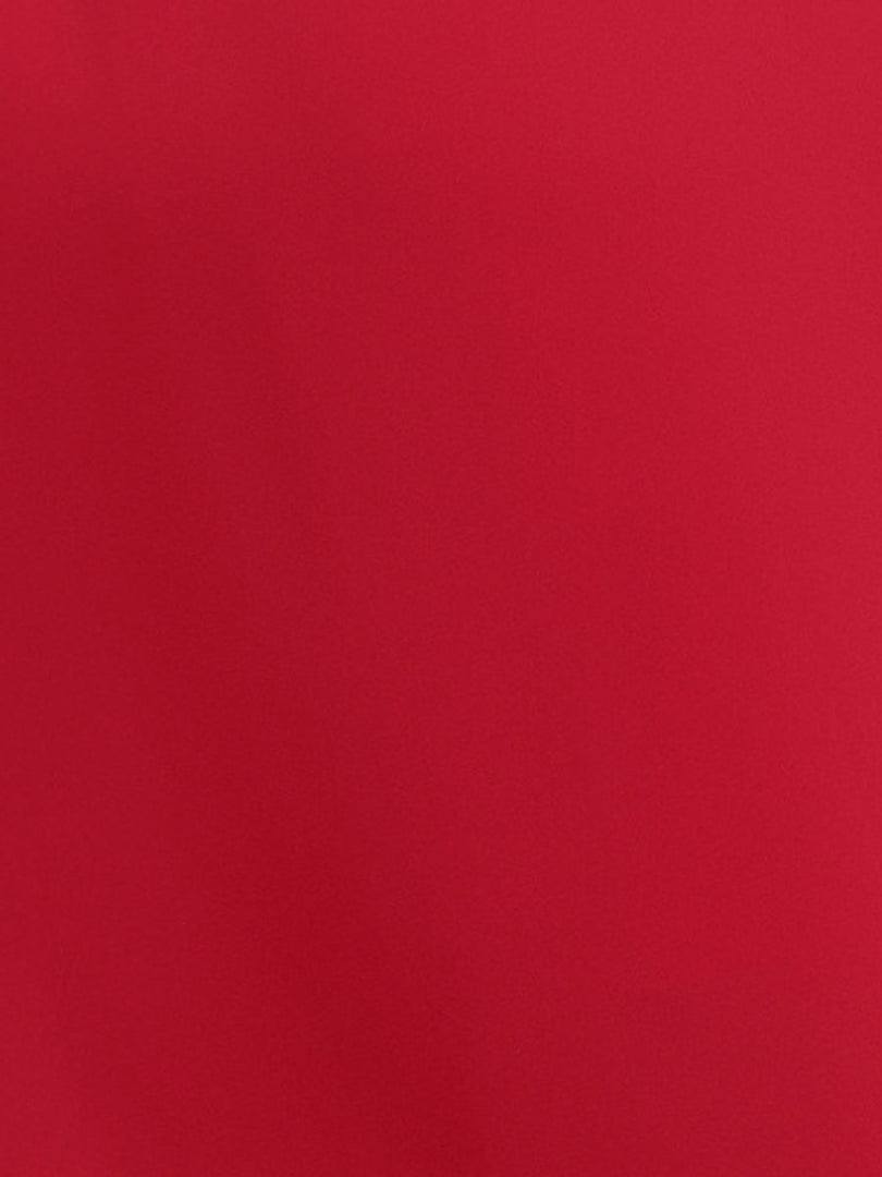 Women's Red Midi Dress Boat Neck Sleeveless Ruffle Hem Asymmetric Style