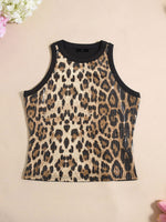 Load image into Gallery viewer, Women's Going Out Top Leopard Print Sleeveless Crew Neck
