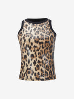 Load image into Gallery viewer, Women's Going Out Top Leopard Print Sleeveless Crew Neck
