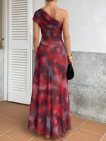 Load image into Gallery viewer, Women's a Line Wedding Dress One Shoulder Tie Dye Print Maxi
