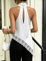 Load image into Gallery viewer, Women's Going Out Top Satin Halter Fringe Open Back
