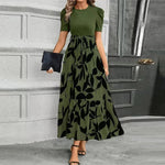 Load image into Gallery viewer, Women's Floral Maxi Dress Puff Sleeve High Waist Flowy Skirt Style
